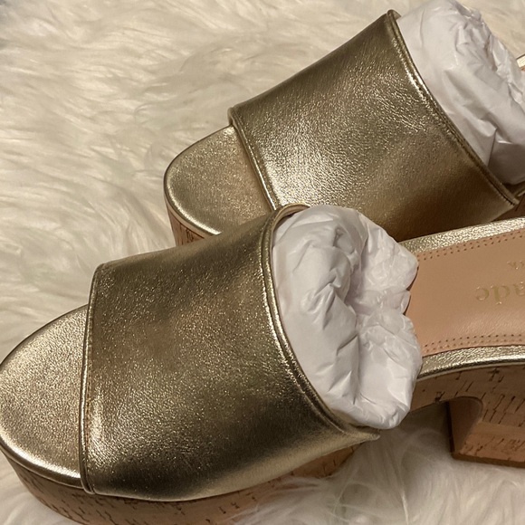 Kate Spade Gold Ibiza Women's Platform Sandals - Picture 2 of 7